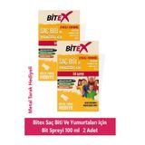 Bitex Saç Biti Ve Yumurtaları Için Bit Spreyi 100 ml Metal Tarak Hediyeli 2 KUTU