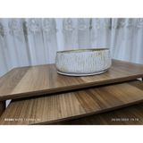 Bitki Dünyam Mina Dizayn Çift Taban Taş Vazo Aranjman Bonsai ve Orkide Saksısı