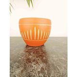 Bitki Tasarımı Dik Çizgi Desenli Terrakota Toprak Saksı Saksılık Salon Çiçeklik - 15 Cm