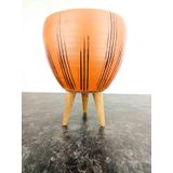 BİTKİ TASARIMI EV DEKORASYON SİYAH ÇİZGİ DESENLİ TERRAKOTA TOPRAK SAKSI SAKSILIK SALON ÇİÇEKLİK 3 AYAKLI - 15 CM