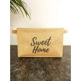 Bitki Tasarımı Sweet Home Jüt Hasır Ev Düzenleyici Mutfak Banyo Salon Sepeti Katlanır Sıvı Korumalı Büyük