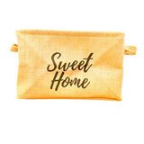 Bitki Tasarımı Sweet Home Jüt Hasır Ev Düzenleyici Mutfak Banyo Salon Sepeti Katlanır Sıvı Korumalı Orta Bej