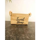Bitki Tasarımı Sweet Home Jüt Hasır Ev Düzenleyici Mutfak Banyo Salon Sepeti Katlanır Sıvı Korumalı Orta