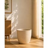 Bitkidunyam Hafif Beton Saksı Papatya Krem 27x27