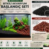 Bitkili Akvaryum Başlangıç Zemin Kum Seti Toplam 10 KG -(6 KG Siyah Bazalt Zemin Kumu + 4 KG Volkanik Taş Kırığı)-(Bitki Dahil Değildir)