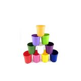 Bitkim Sende Katı Plastik Sukulent Saksısı 10 Adet Kırmızı (8.5 Cm)