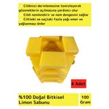 Bitkisel Güzel Kokulu Limon Sabunu Doğal Üretim Tüm Cilt Tipleri Için Uygun 4 Adet