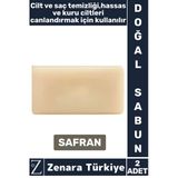 Bitkisel Organik %100 Doğal Saç Yüz Vücut El Kullanım Günlük Cilt Saç Temizliği Sabun Safran 2 Adet