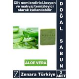 Bitkisel Organik Doğal Saç Yüz Vücut El Kullanım Cilt Nemlendirici Losyon Sabun Aloe Vera 2 Adet