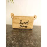 Bitkitasarımı Sweet Home Jüt Hasır Ev Düzenleyici Mutfak Banyo Salon Sepeti Katlanir Sıvı Korumalı Küçük