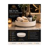BitkiTÜRK 🛁 Beton Banyo Organizeri | Havlu ve Sabun Düzenleyici | Dekoratif Banyo Kasesi | El Yapımı Beton Organizer 25 cm