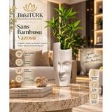 Bitkitürk Şans Bambusu Vazosu – Özel Üretim Beton Yüz Tasarım Dekoratif Vazo & Saksı