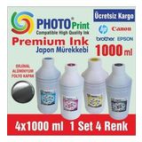 Bitmeyen Kartuş BROTHER Yazıcılar için 4 X 1000 ml Mürekkep SETİ