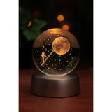 BiTon Toptan 3D Ay Merdiveni Temalı Kristal Küre Led Gece Lambası – RGB Led Pilli Lamba