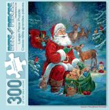 Bits and Pieces - Yetişkinler için 300 Parça Yapboz - Noel Baba'nın Ormanlık Alan Arkadaşları - 300 parça Noel Tatili Hayvanları Yapboz Sanatçı Ruane Manning
