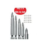 Bits Uç, PH2 Yıldız Matkap Ucu 25mm, 50 mm 75mm, 100mm, 150mm PH2 5'li Set