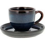 BITZ Espresso Fincanı Altlıklı Dia 5,5 x 5 cm 7 cl Koyu Mavi/Siyah