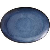 Bitz Gastro Seramik Oval Yemek Tabağı Siyah/koyu Mavi 45 x 34 cm