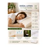 BİVA %100 Doğal Lateks Boyun Destekli Yastık (60X40) EKRU