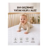 BİVA Bebek Yatak Alezi Sıvı Geçirmez Dayanıklı Komple Fermuarlı Yatak Koruyucu Beşik Park Yatak Kılıfı Kapitoneli