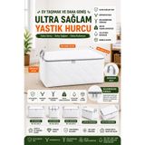 BİVA Dayanıklı Fermuar Yorgan Döşek Hurcu 80x50x50cm Üstten Komple Fermuarlı 200 kg TaşımaKapasiteli Esnek Kalın