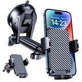BIVGAZA Telefon Tutucu Araba [Askeri Sınıf ] Evrensel Araç Telefonu Tutucu Montaj [Kalın Kılıf Dostu] Otomobil Aksesuarları Gösterge Paneli Hava Firar Ön Cam Telefon Montajı Tüm iPhone Android Akıllı