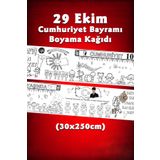 BiWini 29 Ekim Cumhuriyet Bayramı 102 yaşında Dev 2,5 Metre Rulo Boyama Kağıdı - Çocuk Eğitici Boyama