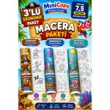 BiWini MiniCopy 3’lü Dev Boyama Kağıdı Seti – 7,5 Metre Eğlence – 3 Farklı Tema (Deniz-Deniz Macerası-Korsan)