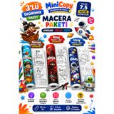 BiWini MiniCopy 3’lü Dev Boyama Kağıdı Seti – 7,5 Metre Eğlence – 3 Farklı Tema (Korsan-Ninja-Uzay)