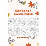 BiWini Sonbahar Temalı Dev Boyama Kağıdı 2,5 Metre Rulo Boyama Kağıdı - Çocuk Eğitici Boyama