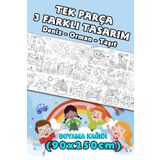 BiWini Tek Parça Taşıt-Orman-Deniz Dev Boyama Kağıdı 90cm*2,5 Metre Rulo- Çocuk Eğitici Boyama
