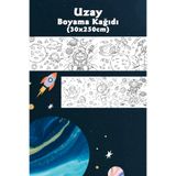 BiWini Uzay Temalı Dev Boyama Kağıdı 2,5 Metre Rulo Boyama Kağıdı - Çocuk Eğitici Boyama