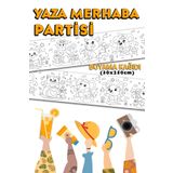 BiWini Yaza Merhaba Partisi Temalı Dev Boyama Kağıdı 2,5 Metre Rulo Boyama Kağıdı - Çocuk Eğitici Boyama