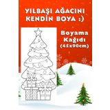 BiWini Yılbaşı Ağacı Temalı Dev Boyama Kağıdı 45cmx90cm Rulo Boyama Kağıdı - Çocuk Eğitici Boyama