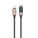 Bix 1 mt Bronz Type-C to Type-C 100W 480 MBPS E-Marker Çipli LED Dijital Ekranlı Şarj ve Data Kablosu