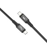 Bix 100W Hi-Speed 20Gbps 4K 60 Hz Koyu Gri 1 mt Örgülü Metalik Başlıklı Type-C Şarj Data ve Görüntü Kablosu