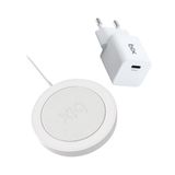 Bix 15 W Beyaz Manyetik Kablosuz Şarj Cihazı ve 20 W GaN Type-C PD Şarj Adaptörü