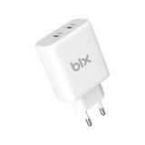 Bix 50W USB-C Çift Portlu iPhone Android ve iPad Uyumlu Type-C PD Hızlı Şarj Adaptörü