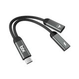 Bix ADP-13 Type-C to Çift Type-C Adaptör ve 15 Watt Hızlı Şarj Dönüştürücü