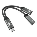 Bix Adp-13 Type-C To Çift Type-C Kulaklık ve 15W Hızlı Şarj Dönüştürücü iPhone Uyumlu Tak-Çalıştır