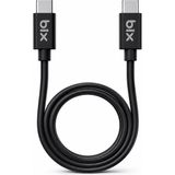 Bix BX-UC02C 1.2 mt Siyah 60W Type-C to Type-C Hızlı Şarj ve Data Kablosu