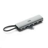 Bix BX07HB USB-C Hub 4x USB 3.0 PD Şarj 5Gbps Mac Windows Uyumlu Alüminyum Çoklayıcı Gri Adaptör HUB