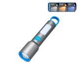 Bix BX1010FL 3 Renk LED Beyaz Mavi Turuncu Zoom Özellikli Şarjlı El Feneri 500 Lümen 500 Menzilli COB Yan Işıklı Type-C