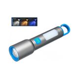 Bix Bx1010fl Beyaz-mavi-turuncu 10w 3 Renk 500 Lümen Zoom Özellikli 500 Metre Menzilli Led El Feneri Şarj Edilebilir Flashlight Gri