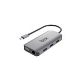 Bix BX17HB Type-C To Gigabit Ethernet HDMI PD USB 3.2 Micro SD/SD VGA Çoklayıcı Adaptör