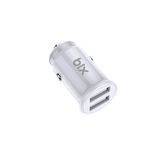 Bix BXAA12W 12 Watt Beyaz Çift USB-A Portlu Araç Şarj Aleti iPhone Android Uyumlu Mini Araç İçi Şarj Cihazı