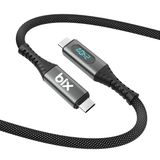 Bix BXCC244 USB4 Thunderbolt 4/3 Uyumlu PD 240W 40Gbps 8K 60Hz Ultra HD Dijital Ekran Göstergeli Şarj, Data ve Görüntü Kablosu 1 Metre