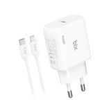 Bix BXCL20TA 20W PD Süper Hızlı Type-C Şarj Cihazı, Type-C’den Lightning’e Kablosuyla iPhone 17 serisi, iPhone 16 serisi, iPhone 15 serisi 14/14 Pro/14 Pro Max, iPad 9 ve Fazlasıyla Uyumlu