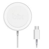 Bix Bxmg17 15W Manyetik Kablosuz Hızlı Şarj Cihazı Type-C Girişli Taşınabilir Mıknatıslı Şarj Aleti Gümüş
