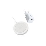 Bix BXMG20 15W Manyetik Kablosuz Şarj Cihazı ve 20W GaN Type-C PD Şarj Adaptörü Beyaz iPhone 12/13/14/15 uyumlu
